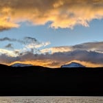 Sunrise colors from our boat as we navigated through Patagonian waters