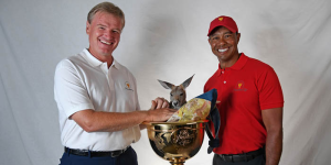 Ernie Els of South Africa and Tiger Woods of the United States are named captains for the 2019 President’s Cup in Melbourne, Australia (Photo by Chris Condon/PGA TOUR)