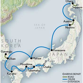 Abercrombie Kent Wonders of Japan Cruise itinerary