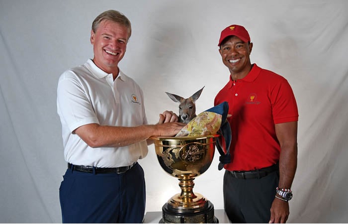 Presidents Cup Tiger Woods Ernie Els of South Africa and Tiger Woods of the United States are named captains for the 2019 President’s Cup in Melbourne, Australia (Photo by Chris Condon/PGA TOUR)